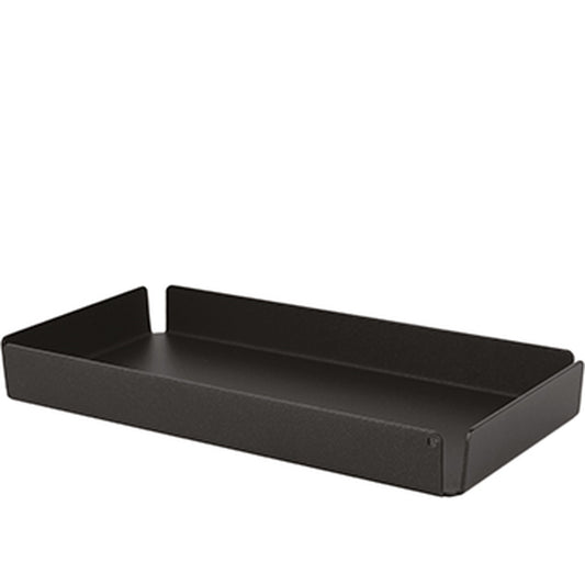 Ally, porta tazze in alluminio verniciato nero, 30 x 15 x H 3,5 cm