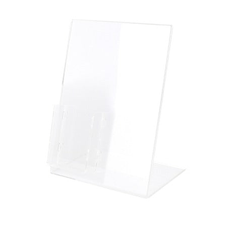 Porta avvisi con porta telecomando in plexiglass trasparente, formato A5, 15 x h 21,5 cm