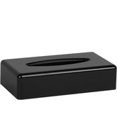 Porta veline rettangolare in ABS nero lucido con kit di fissaggio a parete, 27 x 14 x h 7 cm