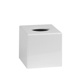 Porta veline cubico in ABS bianco lucido, 13,5 x 13,5 x h 13,5 cm