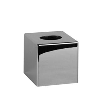 Porta veline cubico in ABS cromato, 13,5 x 13,5 x h 13,5 cm