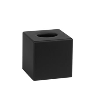 Porta veline cubico in ABS nero opaco, 13,5 x 13,5 x 13,5 cm