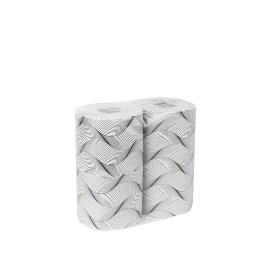 Extra weiches Toilettenpapier mit Banderole, reiner Zellstoff, 3-lagig, 170 Abrisse, 56 Rollen (14x4).