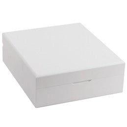 Cofanetto porta capsule e bustine in acrilico bianco, 15,7 x 18 x h 6 cm