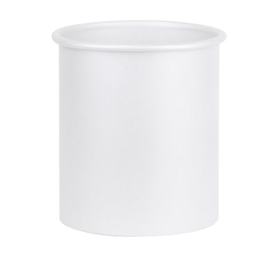 Cestino rotondo in alluminio verniciato bianco, capacità 5 L, diam. 21/23 x h 25 cm