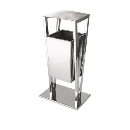 Steel Line, cestino gettacarte in acciaio inox lucido, 37 x 25 x h 71 cm