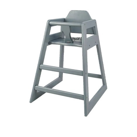 Stackable high chair in grey painted wood, 50.5 x 58.5 x h 75 cm
