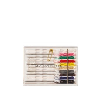My Essential, set cucito in custodia di plastica bianca, 7,8 x 5,6 cm, 200 pz