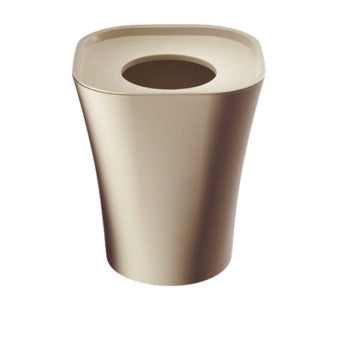Trash, kleiner Papierkorb aus beigem Polypropylen mit Deckel, 6 L, 17/24 x h 28 cm
