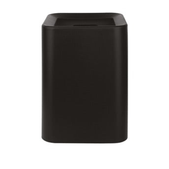 Cestino gettacarte in polipropilene e ABS nero, con cestino interno nascosto. Capacità 8 L, 21x21xh28 cm.