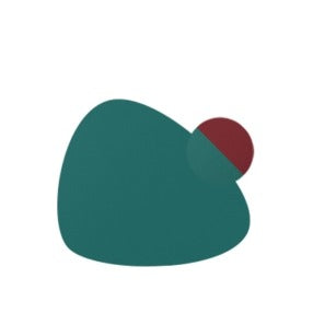 Sottobicchiere curve in ecopelle bicolore, bordeaux/verde, 11x13 cm, 30 pz