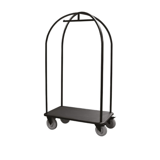 Neliö - Gepäckwagen mit abgerundetem Gestell aus schwarz lackiertem Metall, 100 x 60 x h 180 cm