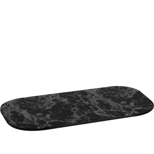 Vassoio espositore Marble Look in plexiglass effetto marmo, nero e grigio, 25 x 14 x 0,5 cm