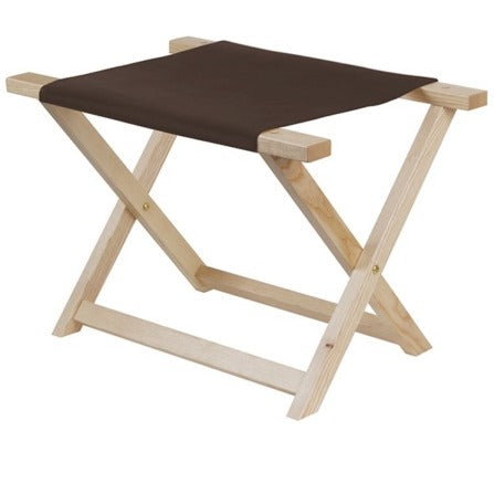Wood Line, foldable ash wood luggage rack, natural color, with brown eco-leather straps.