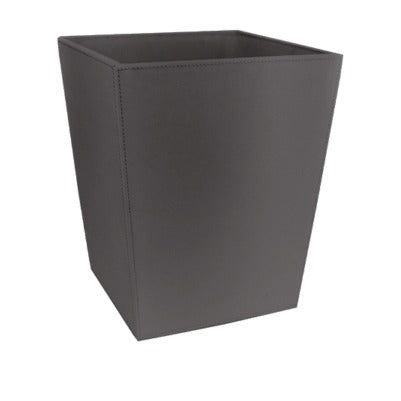 Cestino gettacarte squadrato in ecopelle grigio, capacità 6 L, (19,5x19,5) / (25x25) x h 30 cm